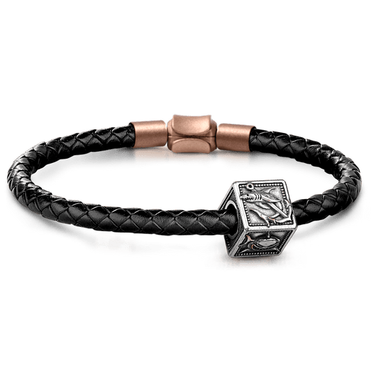Gnoce Fierce Sharks Men's Vintage Charm Platinum-plated Silver Blend_1