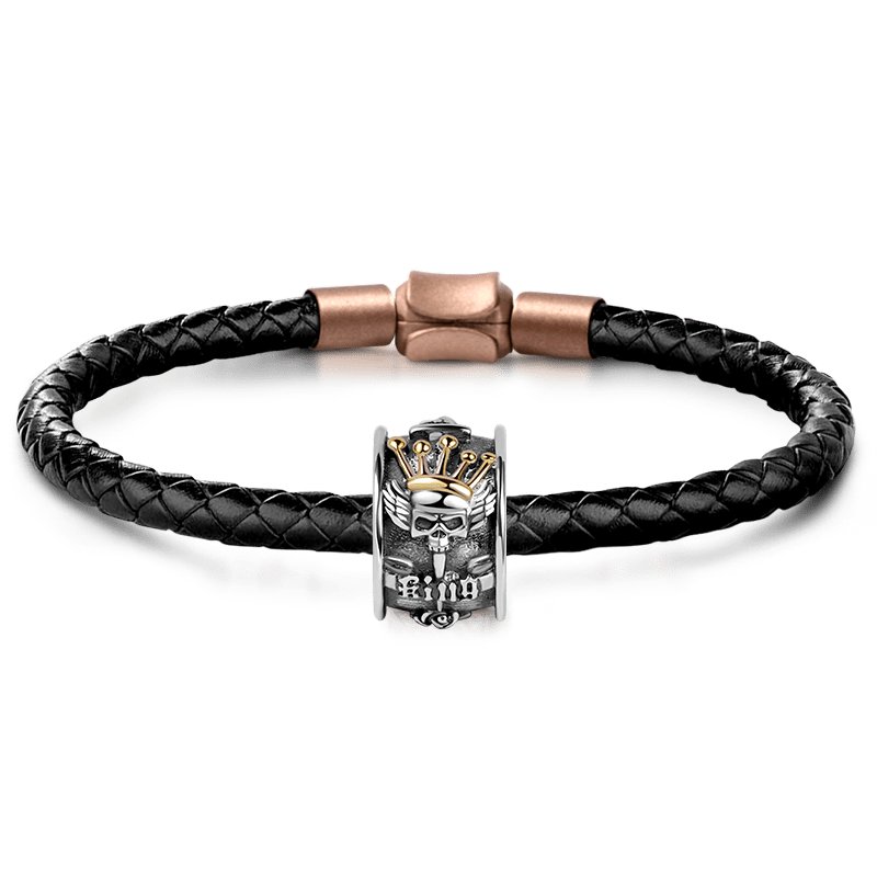 Gnoce Skull King Charm Platinum-plated Silver Blend_1