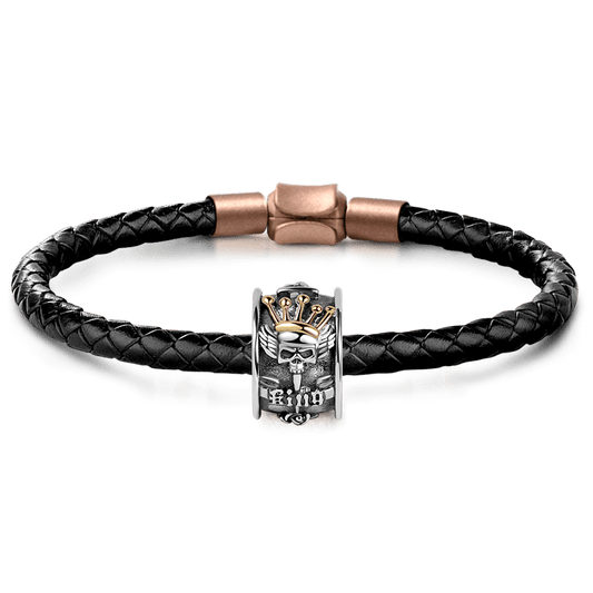 Gnoce Skull King Charm Platinum-plated Silver Blend_1