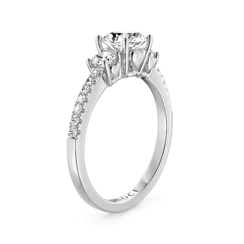 Gnoce Vintage Three Stones Promise Ring Platinum-plated Silver Blend_2