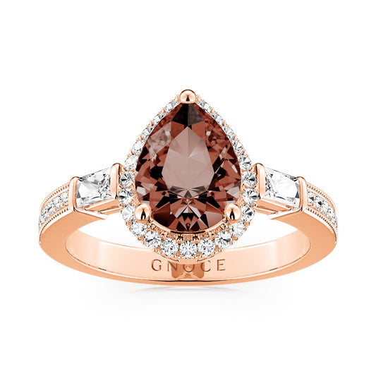 Gnoce Sparkling Brown Teardrop Promise Ring_1