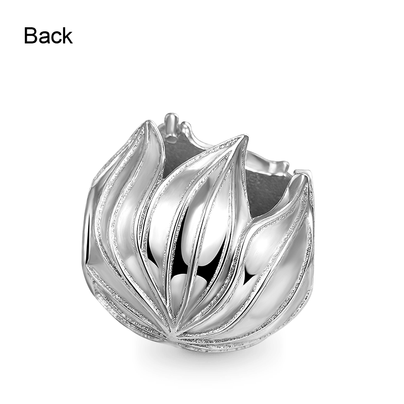 Lily of the Valley Charm Bead 925 Sterling Silver Inlaid with Crystal Gems_2