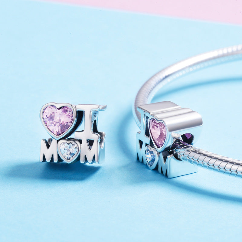 I Love Mom Gift Charm Bead 925 Sterling Silver_3