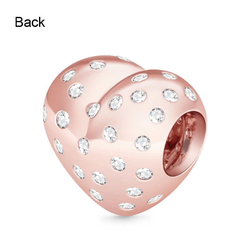 Gnoce "You Are My Only" Crystal Rose Gold Heart Shape Charm Sterling Silver- Fir for bracelet & Necklace_3