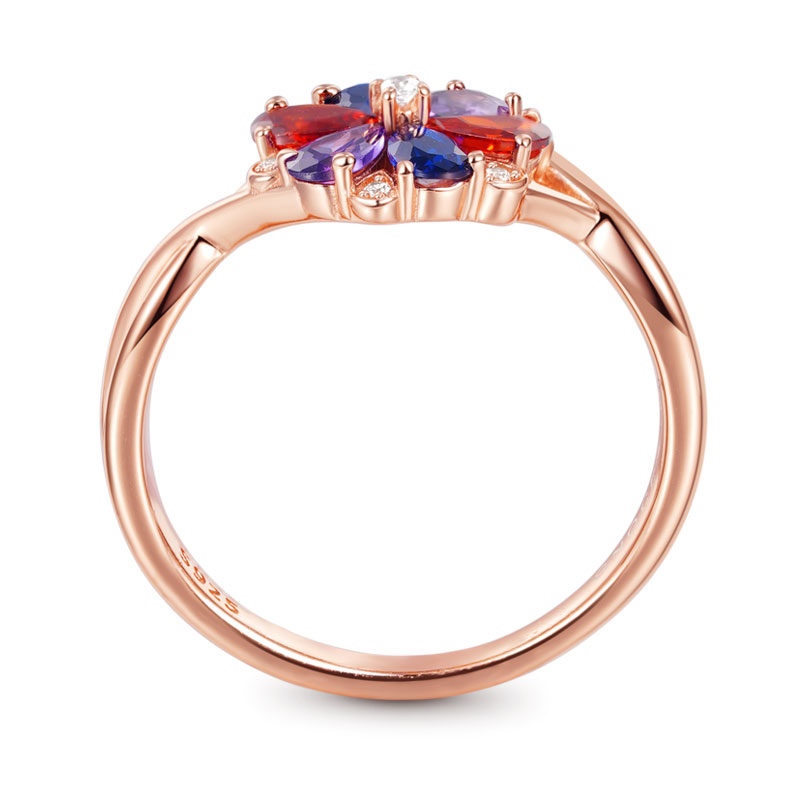 Gnoce Color Flower Gems Fashion Ring_3