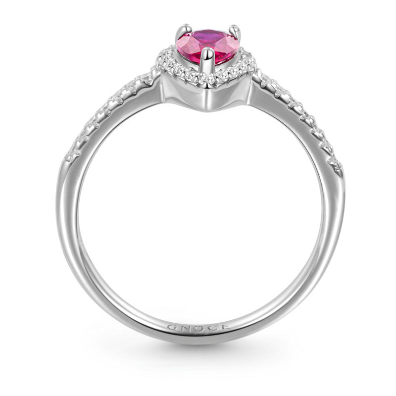 Gnoce Fuxia Teardrop Cut Promise Ring Platinum-plated Silver Blend_4