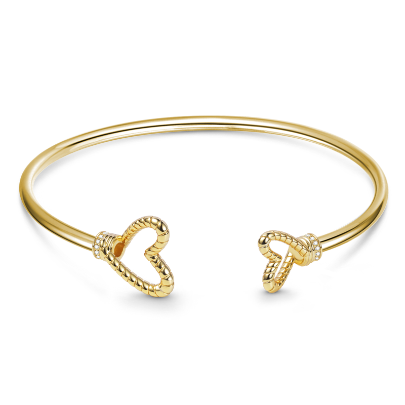 Open Bangle Bracelet with Removable Heart Ends_1