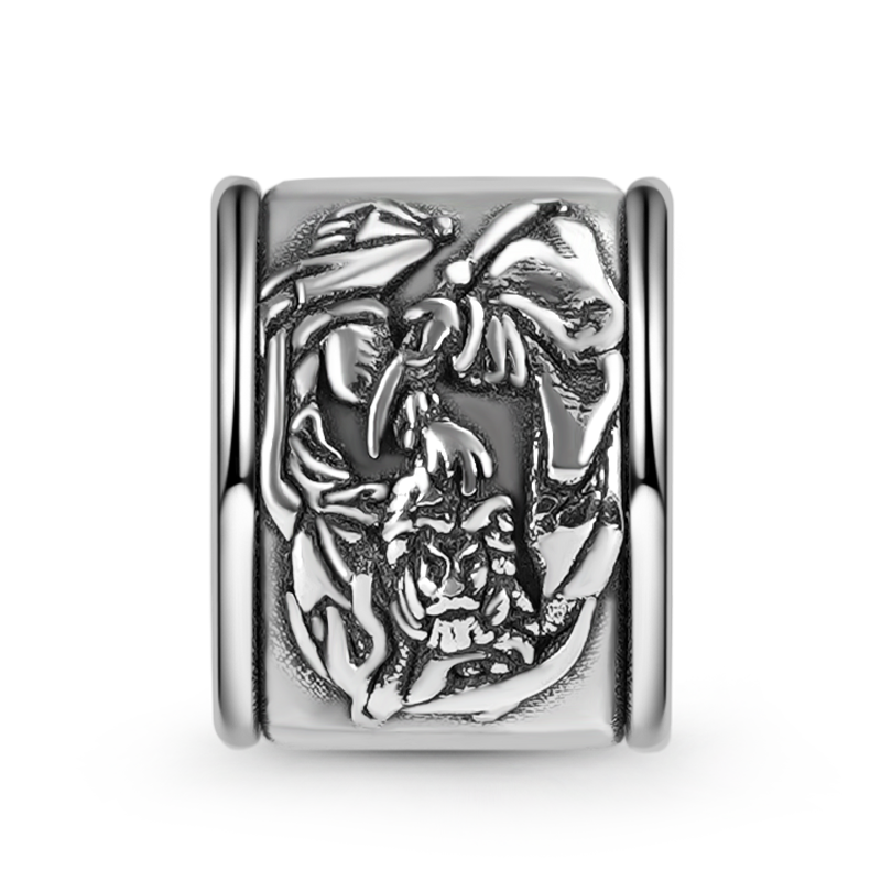 Gnoce David & Gloria Giant Men's Charm Platinum-plated Silver Blend_3