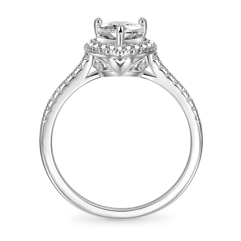 Sparkling Heart Ring 925 Sterling Silver Inlaid with Clear Gemstones_2