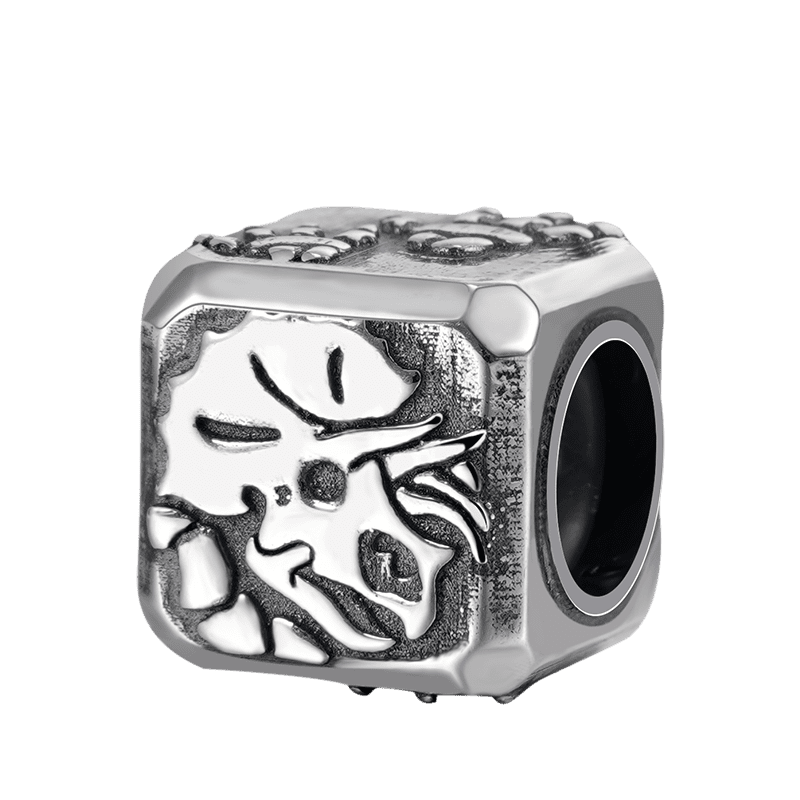 Gnoce Triceratops Vintage & Customized Charm Platinum-plated Silver Blend_2