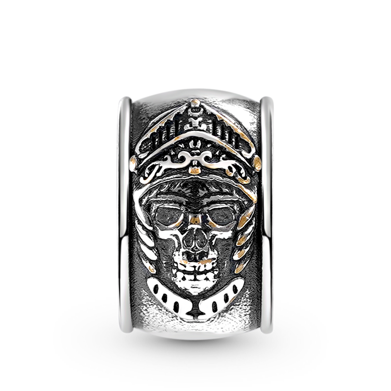 Gnoce Skeleton Knight Armor Vintage Charm Platinum-plated Silver Blend_2