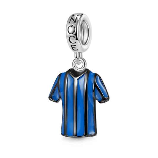 Black & Blue Jersey Pendant Dangle Charm 925 Sterling Silver_1