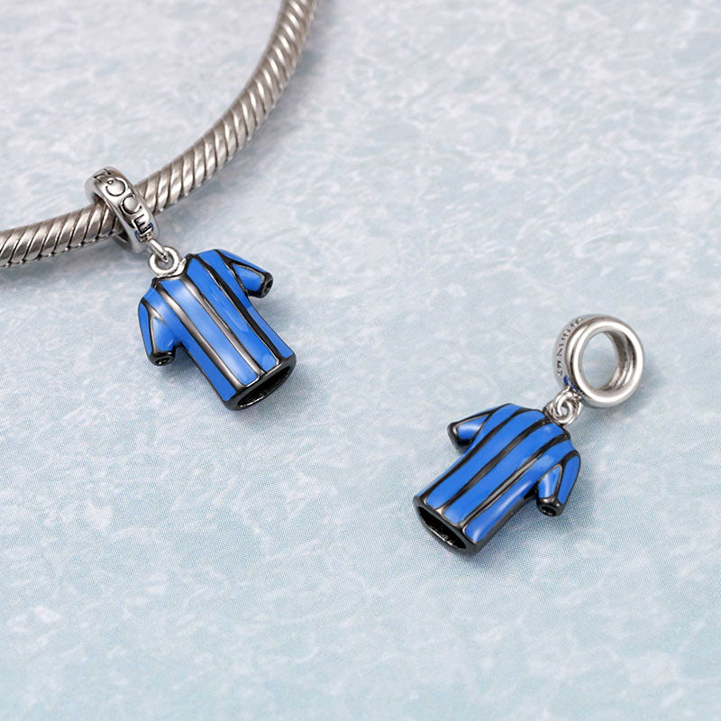 Black & Blue Jersey Pendant Dangle Charm 925 Sterling Silver_2