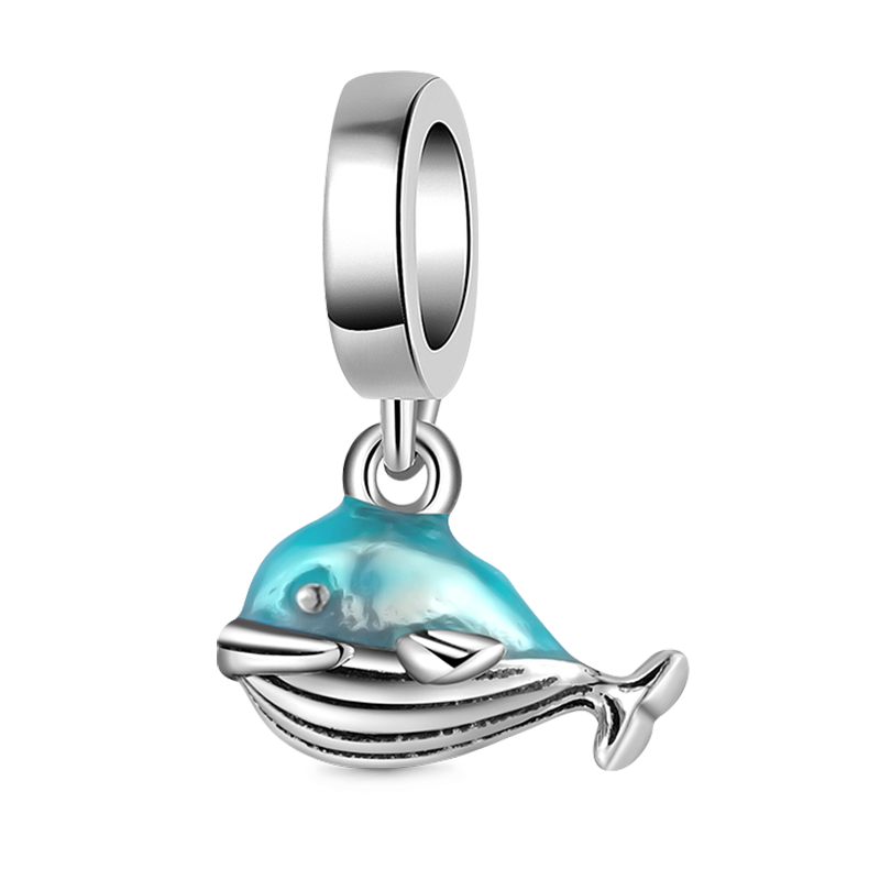 Naughty Little Whale Pendant Dangle Charm 925 Sterling Silver_1