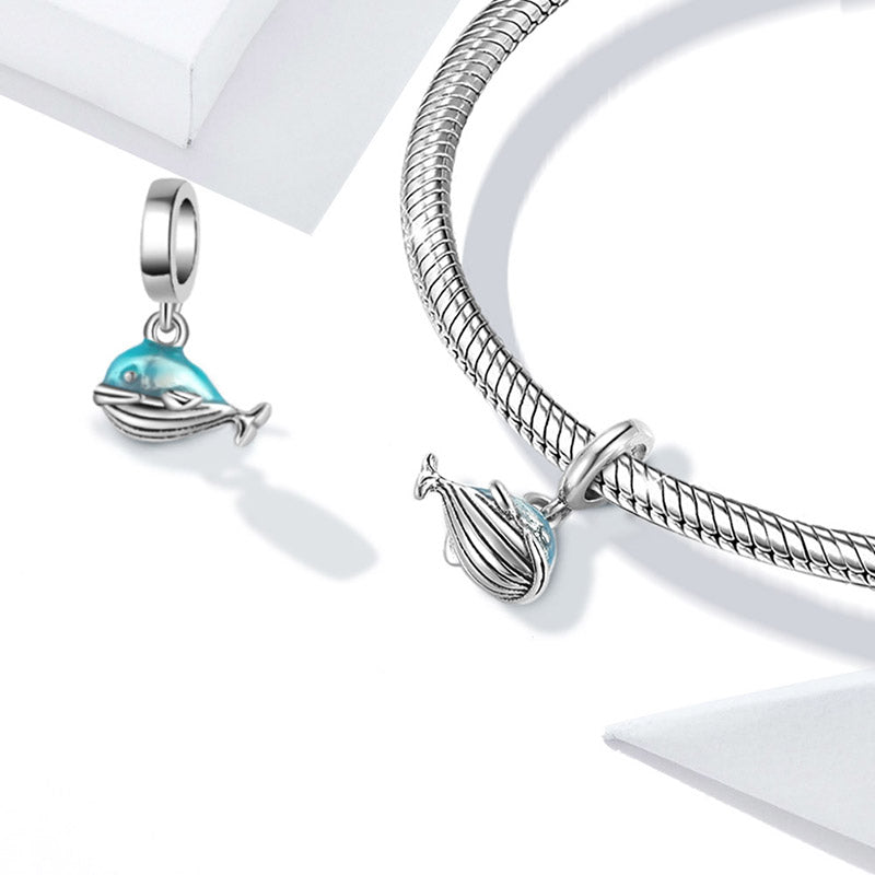 Naughty Little Whale Pendant Dangle Charm 925 Sterling Silver_2