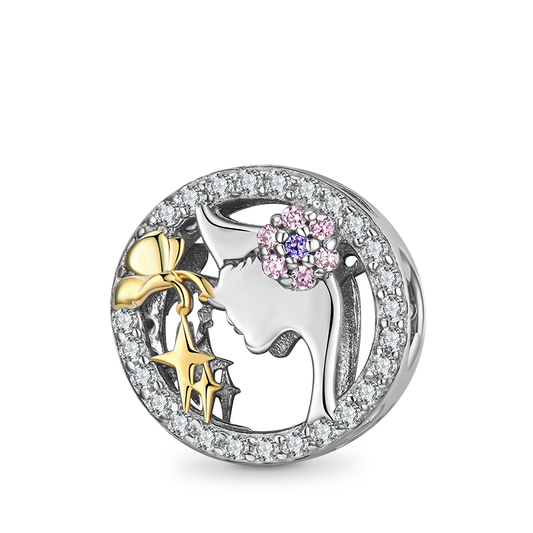 Elegant Girl Charm Bead 925 Sterling Silver Inlaid with Gemstones_1