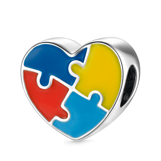 Autism Charm Bead 925 Sterling Silver with Colorful Enamels_1