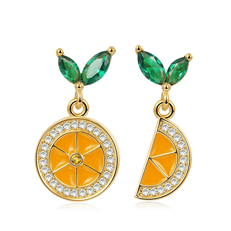 Gnoce Fresh Lemon Dangle Earrings Platinum-plated Silver Blend_1