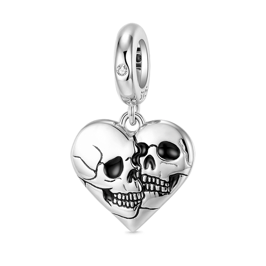 Skull Heart Pendant Dangle Charm 925 Sterling Silver_1