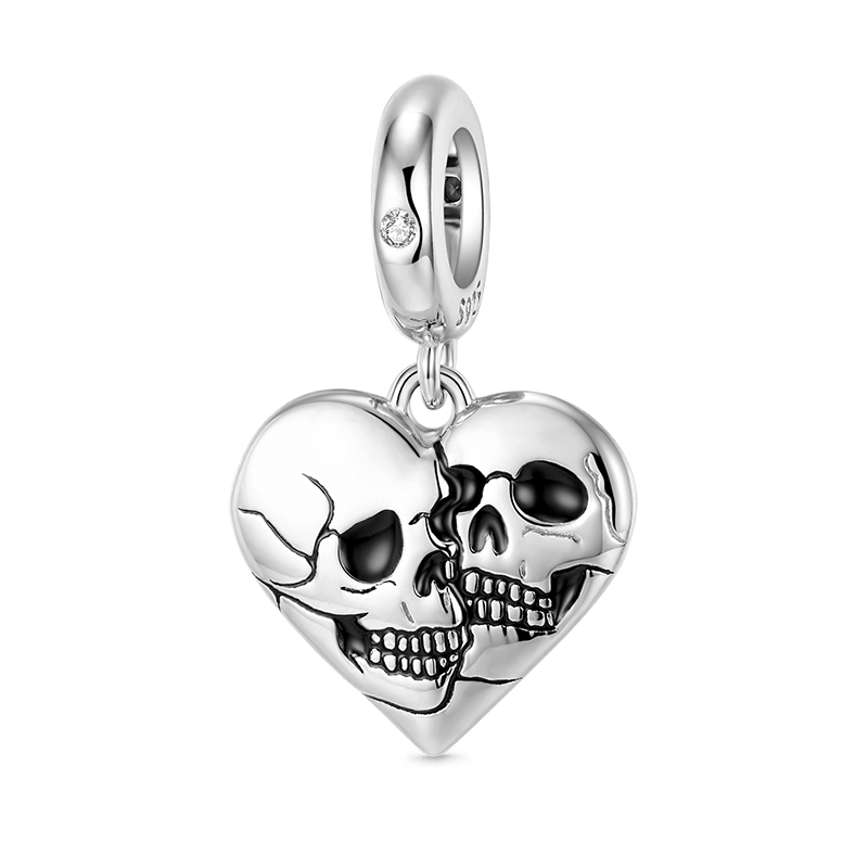 Skull Heart Pendant Dangle Charm 925 Sterling Silver_1