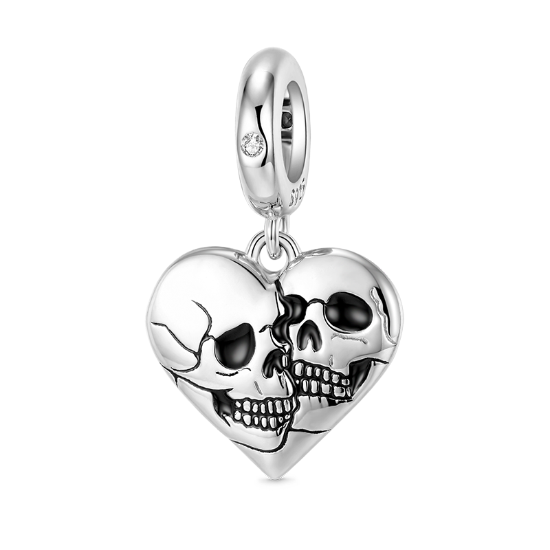 Skull Heart Pendant Dangle Charm 925 Sterling Silver_1