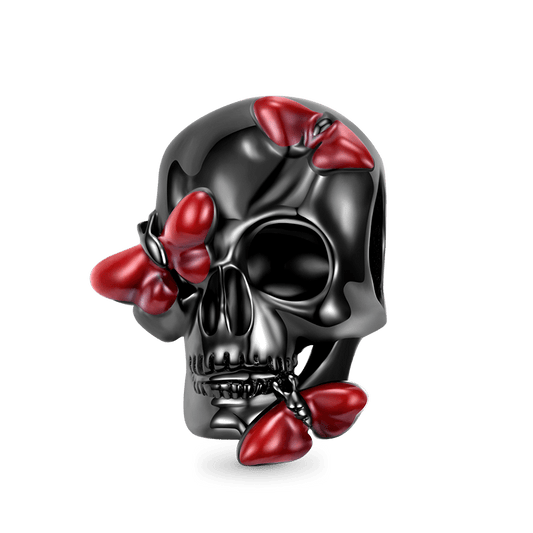 Butterfly Skull Charm Bead 925 Sterling Silver with Black Plated_1
