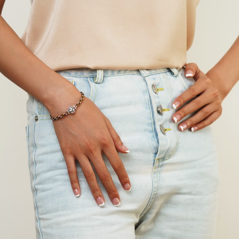 Gnoce Multicolor Basic Bracelet with 2 Pieces of Stoppers_6