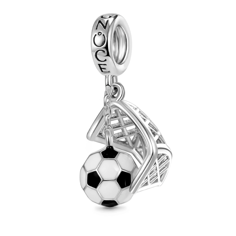 Gnoce Football Competition Shot Charm Platinum-plated Silver Blend_1