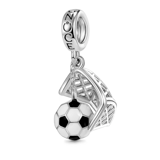Gnoce Football Competition Shot Charm Platinum-plated Silver Blend_1
