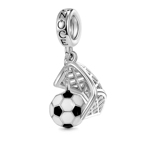 Gnoce Football Competition Shot Charm Platinum-plated Silver Blend_1