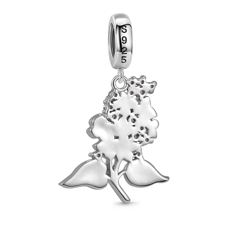 Gnoce Purple Lilac Flower Pendant Dangle Charm_2