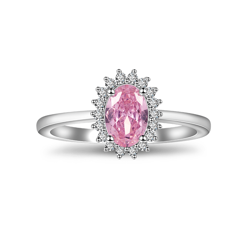 Gnoce Sparkling Triple Pink Stackable Ring Set Platinum-plated Silver Blend_4