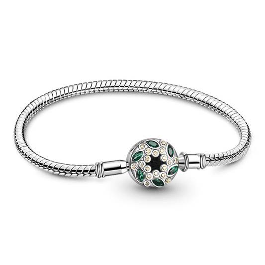 Gnoce Green Vine Basic Snake Chain Bracelet Platinum-plated Silver Blend_1