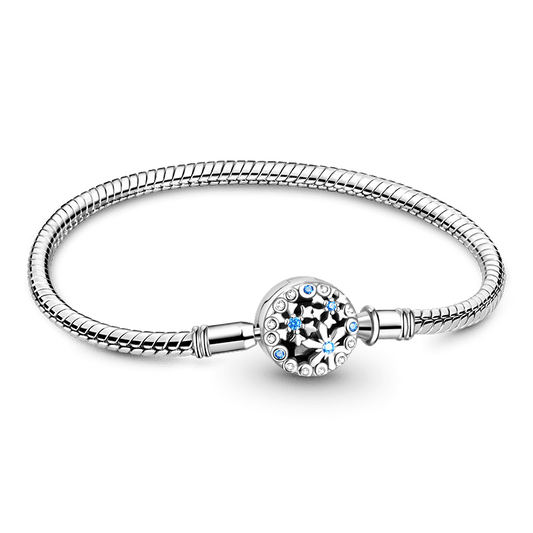 Gnoce Sparkling Snowflake Basic Snake Chain Bracelet_1