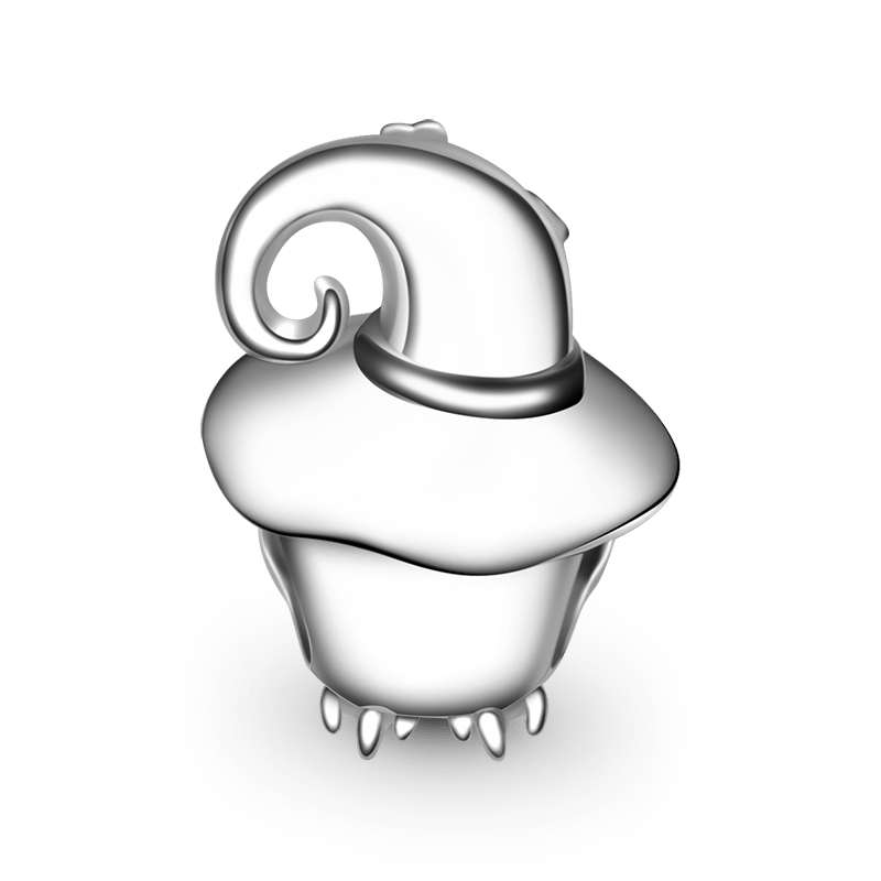 Gnoce Owl with Witch Hat Gift Charm Platinum-plated Silver Blend_2