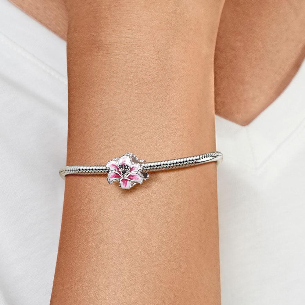 Gnoce Pink Lily Flower Charm_3
