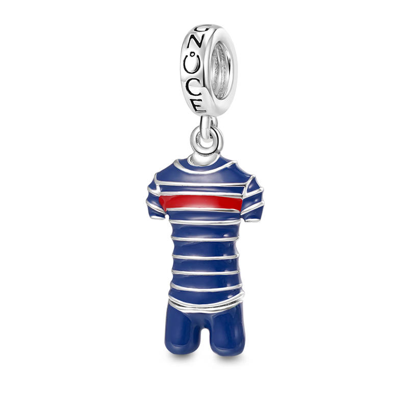 Gnoce France Football Team Jerseys Charm Platinum-plated Silver Blend_1