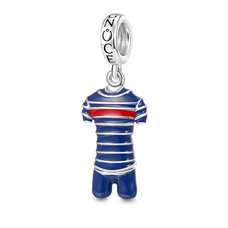 Gnoce France Football Team Jerseys Charm Platinum-plated Silver Blend_1