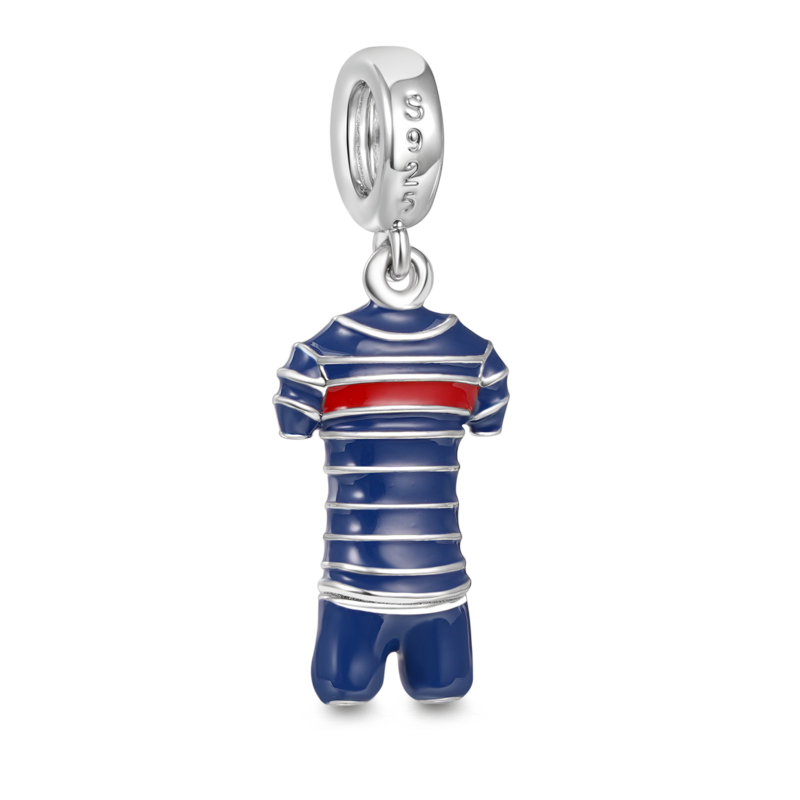 Gnoce France Football Team Jerseys Charm Platinum-plated Silver Blend_2
