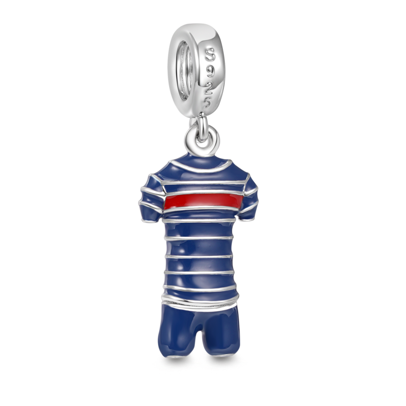 Gnoce France Football Team Jerseys Charm Platinum-plated Silver Blend_2