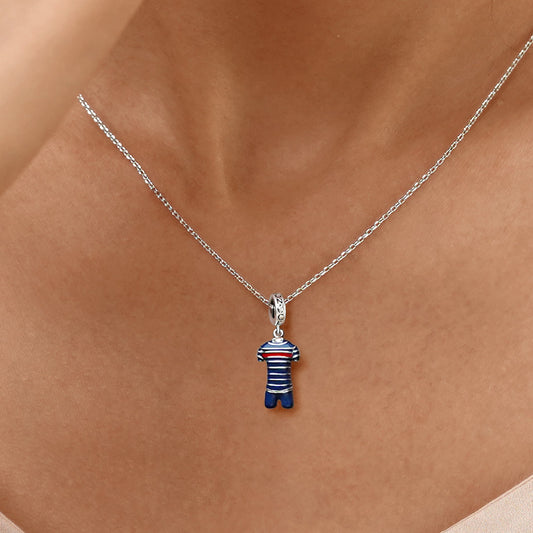 Gnoce France Football Team Jerseys Charm Platinum-plated Silver Blend_7