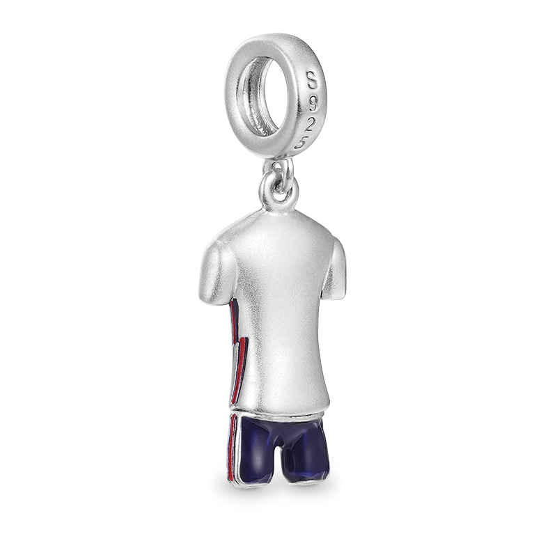 Gnoce England Football Team Jerseys Charm Platinum-plated Silver Blend_2