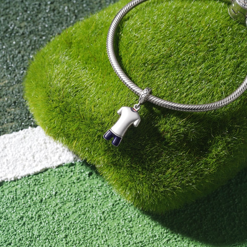 Gnoce England Football Team Jerseys Charm Platinum-plated Silver Blend_3