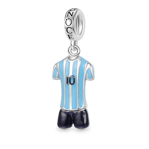 Gnoce Football Star Jerseys Charm Platinum-plated Silver Blend_1