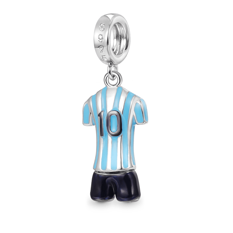 Gnoce Football Star Jerseys Charm Platinum-plated Silver Blend_2