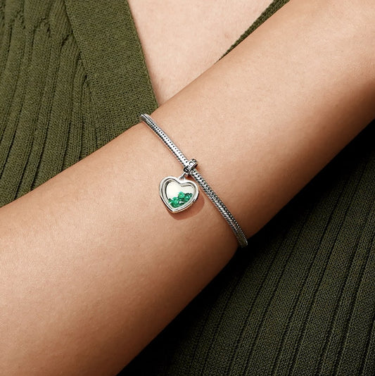 Gnoce May.Birthstone Heart Engravable Pendant Dangle Charm_4