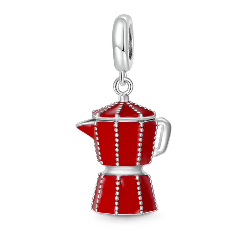 Gnoce Red Coffee Pot Pendant Dangle Charm_1