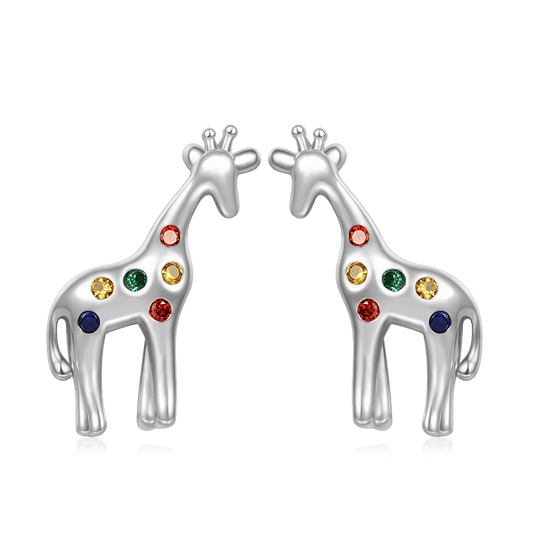 Gnoce Lovely Deer Stud Earrings Platinum-plated Silver Blend_1
