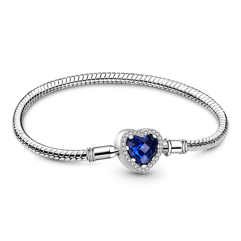 Gnoce Sparkling Heart Basic Snake Chain Bracelet_1