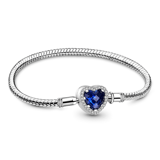 Gnoce Sparkling Heart Basic Snake Chain Bracelet_1